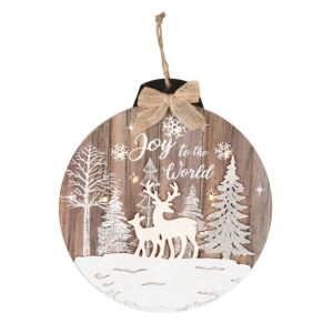 Home KLW 32 ablakdísz, ajtódísz, fa, 6 db LED, lézervágott, kapcsolható 143672446 - Ajtódísz