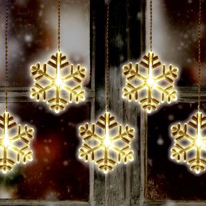 Home KAF 8/F LED-es hókristály fényfüggöny, 0,9 m/8 db melegfehér LED akril hókristályban, átlátszó vezeték, kül- és beltéri 143672715 - Fényfüzér