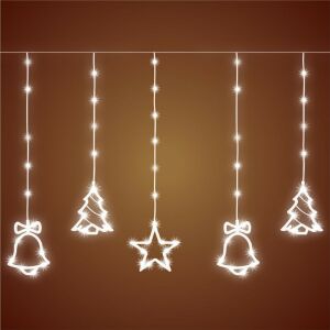 Home by Somogyi KAF 11/WH micro LED fényfüggöny karácsonyi formákkal barna háttéren - Home by Somogyi