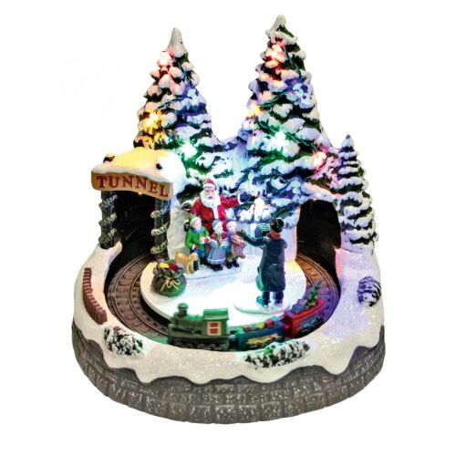 Home DRM 8 dioráma, mikulás, vonat, LED, világító, zenélő, beltéri 143673144