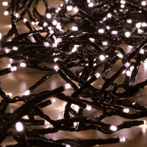 Home LC 768/WW LED-es cluster fényfüzér 7,5 m/768 db melegfehér LED, fekete vezeték, 8 fényprogram, távirányító, kül- és beltéri