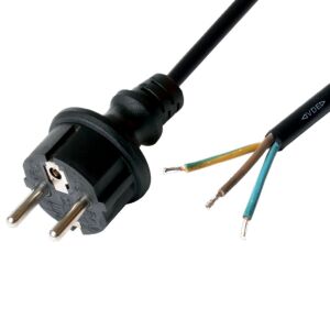 Home N 8-5/1,5 hálózati csatlakozókábel, 5 m, H05RR-F3G1,5mm2 gumikábellel, IP44 csatlakozódugó, védőérintkezős, max.3680W, fekete 143673440 - Home by Somogyi