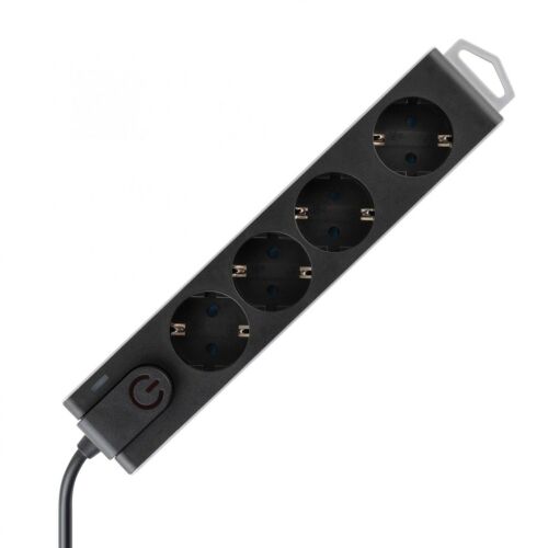 Home NVT 4K-3/BK túlfeszültségvédett hálózati elosztó 4 aljzattal és 3 méteres kábellel