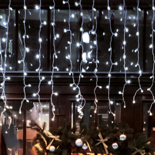Home DLFJ 200/WH LED-es fényfüggöny, 5 m / 200 db hidegfehér LED, állófényű, fehér vezeték, sorolható, kül- és beltéri kivitel 143673709