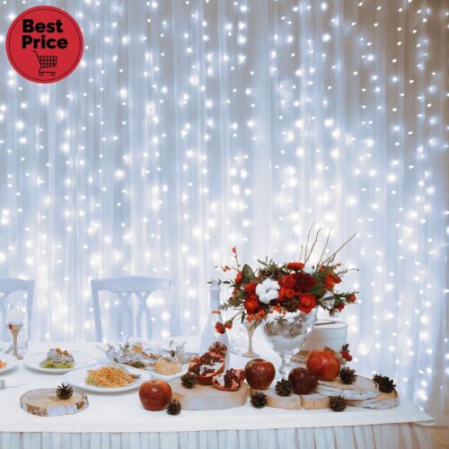 Home DLFC 600/WH LED-es cluster fényfüggöny, 2,7x0,6 m / 600 db hidegfehér LED, állófényű, fehér vezeték, sorolható, kül- és beltéri kivitel 143673818