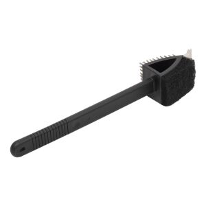Home GRT04 grill brush with long handle, sponge, metal bristles, and scraper - Grilling & Outdoor Cooking