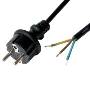 Home N 8-3/1,5 hálózati csatlakozókábel, 3 m, H05RR-F3G1,5mm2 gumikábellel, IP44 csatlakozódugó, védőérintkezős, max.3680W, fekete 143674711 - Home by Somogyi