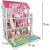 Lulilo Gardeno 70cm babaház méretek, rózsaszín babaház mérete, háromszintes babaház bútorokkal