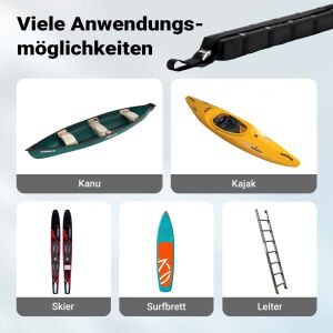 Puha autós tetőcsomagtartó 75 kg-ig kajakhoz, SUP-hoz 113x10x8 cm 65006 143679140 - Tetőcsomagtartó