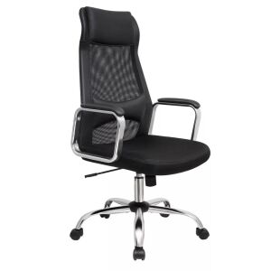 Irodai ergonomikus forgószék szék, fej- és deréktámasszal, fekete