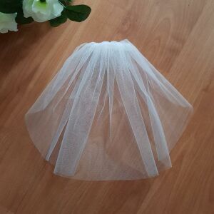 FTY01 - 1 rétegű, szegetlen, Hófehér MINI menyasszonyi fátyol 30x50cm 143683757 - Hajcsat, hajráf