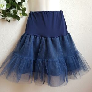 ESKÜVŐ ASZ49 – 3 rétegű, fodros, sötétkék midi tüll alsószoknya 143685517 - Lovaskate