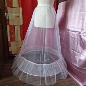 ESKÜVŐ ASZ64 - kb. 83cm-es 1 körös fodros fehér menyasszonyi alsószoknya, abroncs 143685579 - Lovaskate