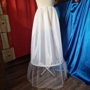 ESKÜVŐ ASZ68B - 53cm-es 1 körös fodros fehér selyem menyasszonyi alsószoknya, abroncs 143685631 - Lovaskate