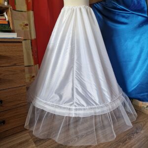 ESKÜVŐ ASZ70 - 80cm-es 1 körös fodros fehér selyem menyasszonyi alsószoknya, abroncs 143685640 - Lovaskate