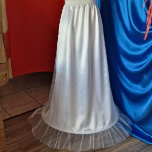 ESKÜVŐ ASZ81 - 65cm-es 1 körös fodros fehér szatén menyasszonyi alsószoknya, abroncs 143685777 - Lovaskate