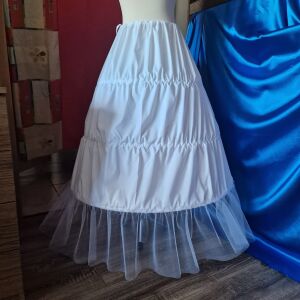 ESKÜVŐ ASZ88 - 3 körös fehér menyasszonyi alsószoknya, abroncs tüll fodros 143685817 - Lovaskate