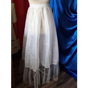 ESKÜVŐ ASZ92 - Ekrü selyem menyasszonyi alsószoknya tüll fodorral 143685837 - Lovaskate