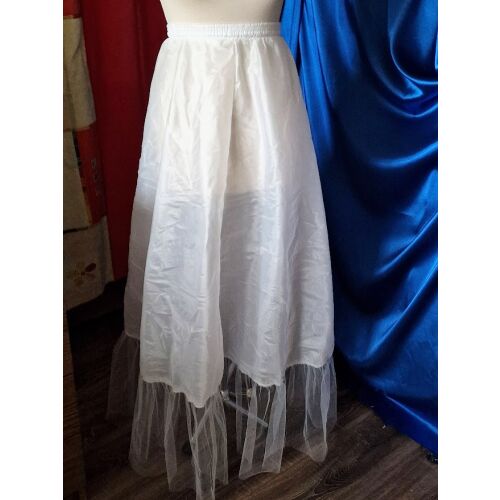 ESKÜVŐ ASZ92 - Ekrü selyem menyasszonyi alsószoknya tüll fodorral 143685837