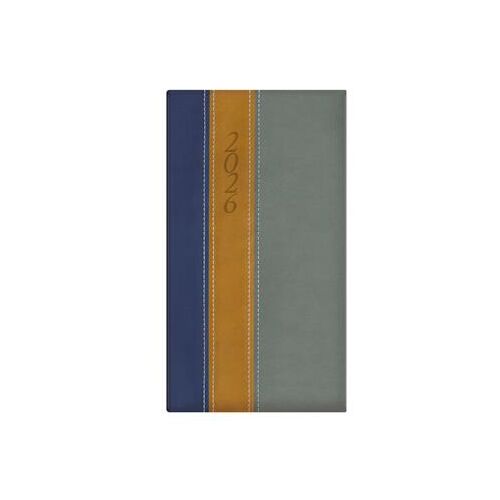 Zsebnaptár, álló elrendezésű, TOPTIMER, "Fashion", kék-okker-szürke