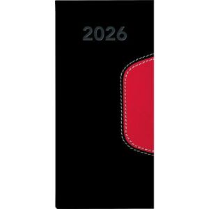 Zsebnaptár, fekvő elrendezésű, DAYLINER, "Memphis", fekete-piros 143691860 - Irodai kiegészítő