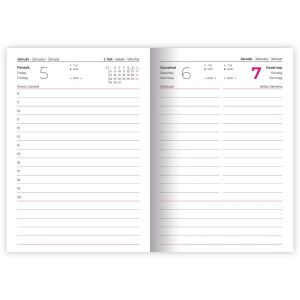 Lizzy Calendar határidőnapló, B/6, napi, keményfedeles, 2026, Black or orange 143693706 - Napló