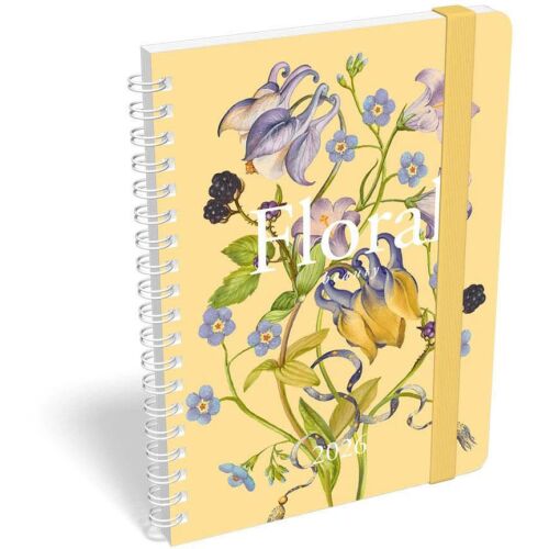 Lizzy Calendar 2026 heti tervező virágmintás borítóval