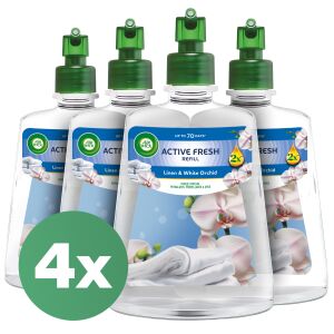 Air Wick Active Fresh Cotton and White Orchid Wkład do automatycznego odświeżacza powietrza 4x228ml 143696609 - Czyszczenie