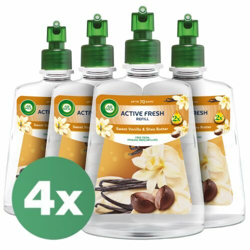 Air Wick Active Fresh Sweet vanilla and Shea butter Refill for automatic air freshener 4x228ml