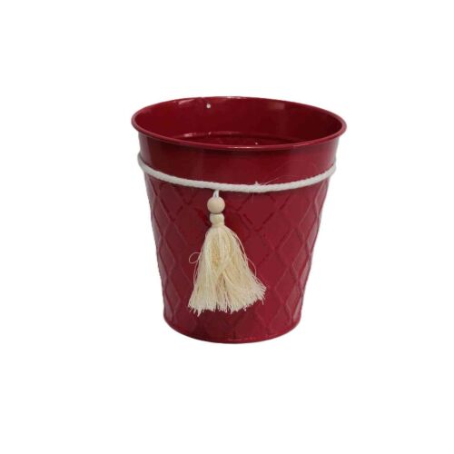 Bádog Kaspó Piros 140-B-519 - D13*13H*D9cm 143697228