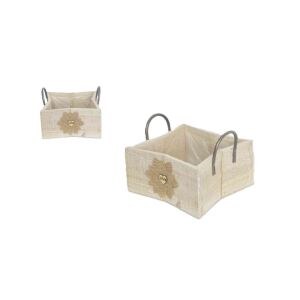 Fa Kaspó, Barna Virág Masnis 232-W-211/S - 15*15*H9,5cm