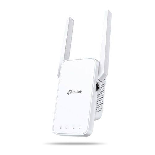 Repetor WiFi TP-Link RE315, vedere unghiulară cu port Ethernet