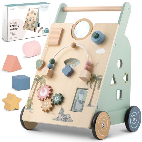 Nukido Wooden Activity Walker NK-857 with shape sorter and interactive elements