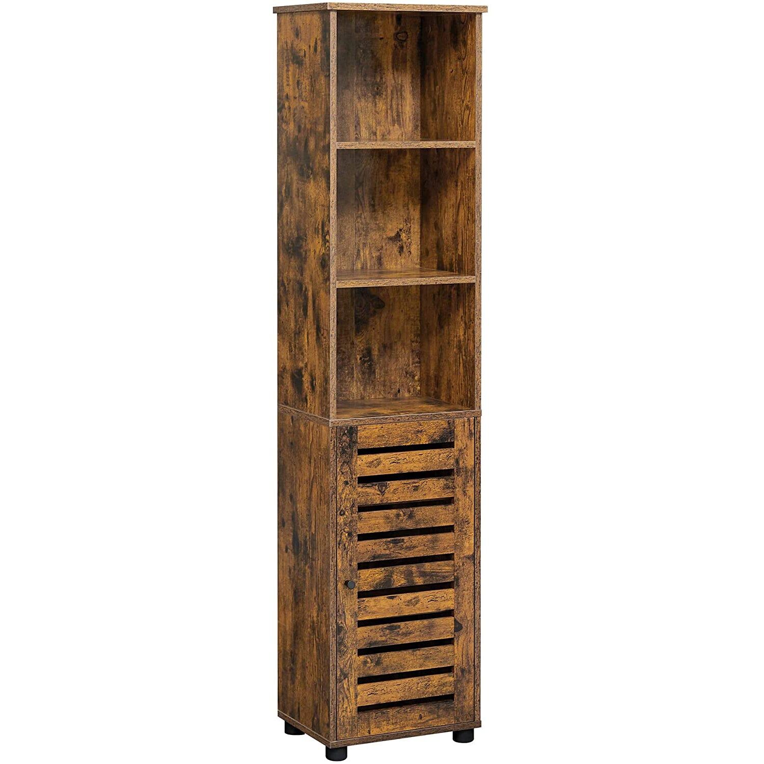 Visoki ormar s podesivom policom, ormar za odlaganje, rustikalno smeđa | VASAGLE