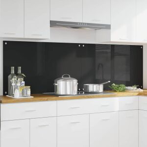 vidaXL Konyhai splashback Fekete 100 x 60 cm edzett üveg 143724722 - Főzőlap kiegészítő