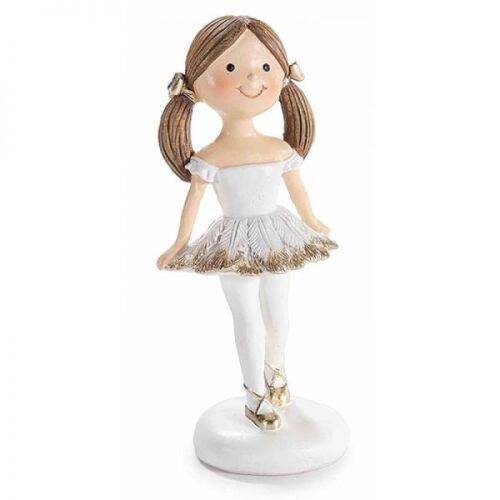 Balerina lány szobor arany részletekkel, 9,5 cm, balerina figura - Figura