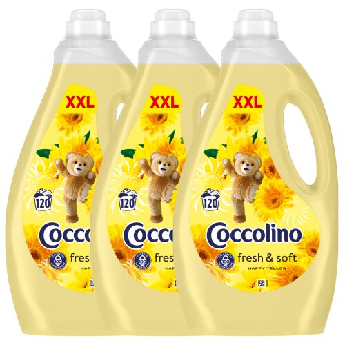 Coccolino Happy Yellow Öblítőkoncentrátum 3x3000ml, XXL méret