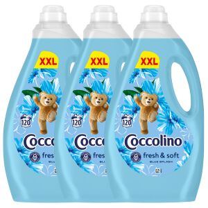 Coccolino Blue Splash omekšivač rublja 3x3000ml, XXL veličina, dugotrajna svježina - Coccolino Tekući omekšivač rublja