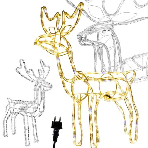 Világító rénszarvas 216 led karácsonyi dekoráció nagy kert mozgó fejjel 143729521