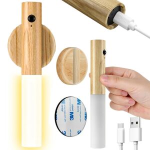 Led lámpa meleg fali lámpa mozgásérzékelővel falra szerelhető mágnessel világosbarna