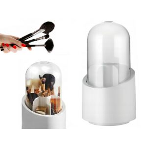 Kozmetikai szervező forgatható smink ecsettartó fedéllel 143730117 - Kozmetikai rendszerező