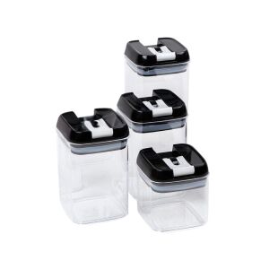 Konyhai élelmiszer-tároló edények tésztához, zárható edény, 4 darabos szett