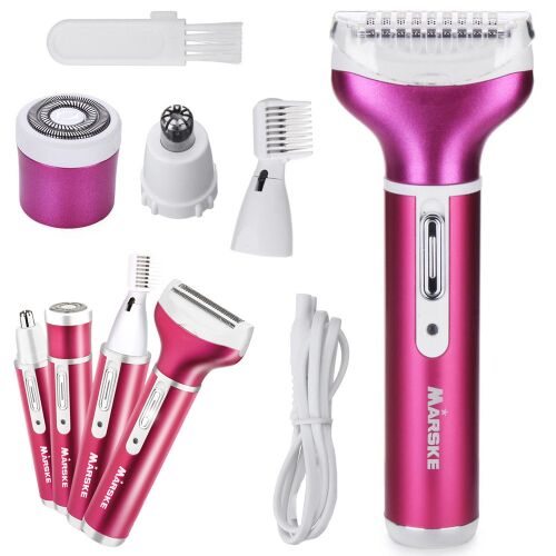 Depilátor női test borotva lábak trimmer 4in1 cserélhető tippek usb pink 143731072