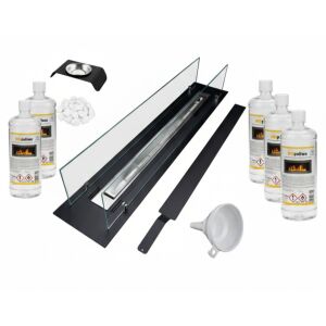 Vstavaný biokrb 100cm set s bioetanolovým palivom, dekoratívnymi kameňmi, lievikom a aromaterapeutickou nádobou - Krb a kachle