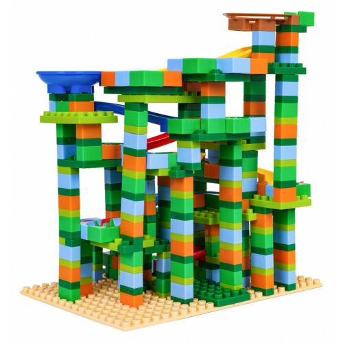 Összeszerelt 402 darabos Track Maze Toy Bricks golyópálya