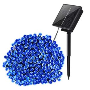Solarne niebieskie lampki LED, 100 diod LED, długość 10m - Lightshine