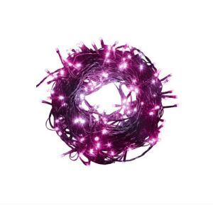 Rózsaszín LED fényfüzér 20m fehér háttérrel - Sumker