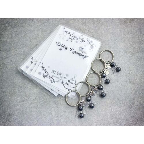 Boldog Karácsonyt kulcstartó hematittal 5dbos csomag 143732576