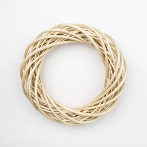 Vesszőkoszorú, 15x15x5 cm, natúr