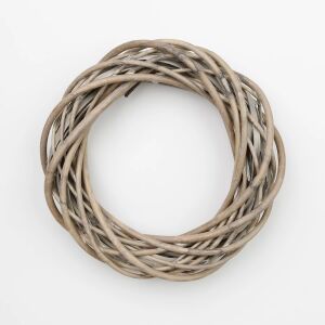 Vesszőkoszorú, 25x25x5 cm, szürke